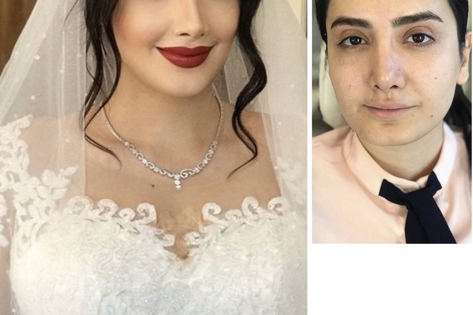 Bridal makeup with high cover