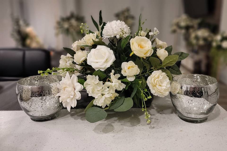 White floral centerpiece
