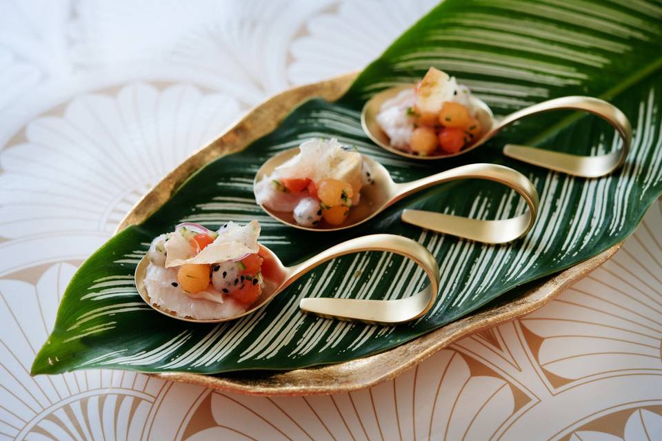 Ceviche with Melon and Yucca