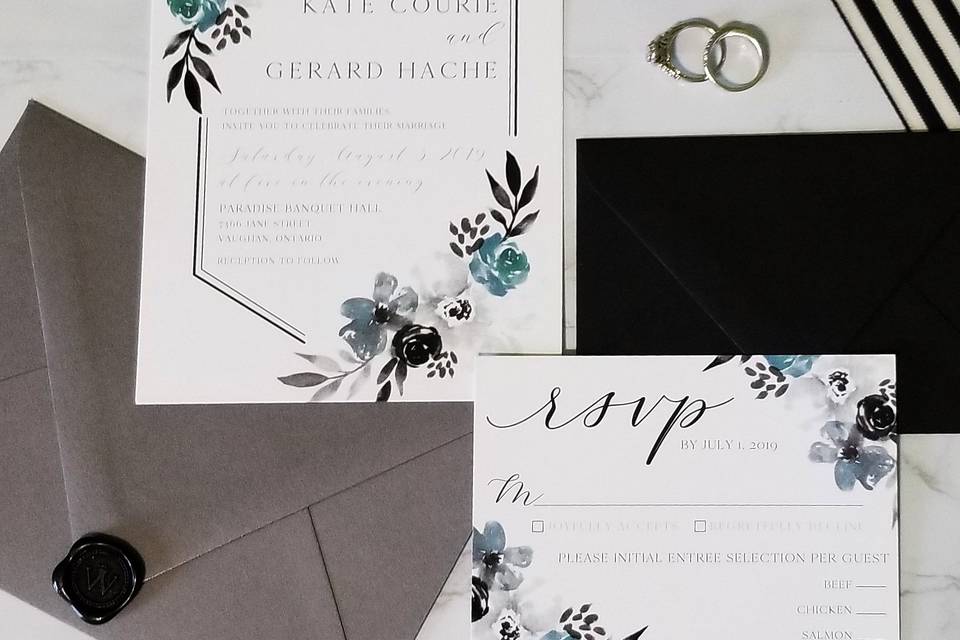 Modern floral invitation