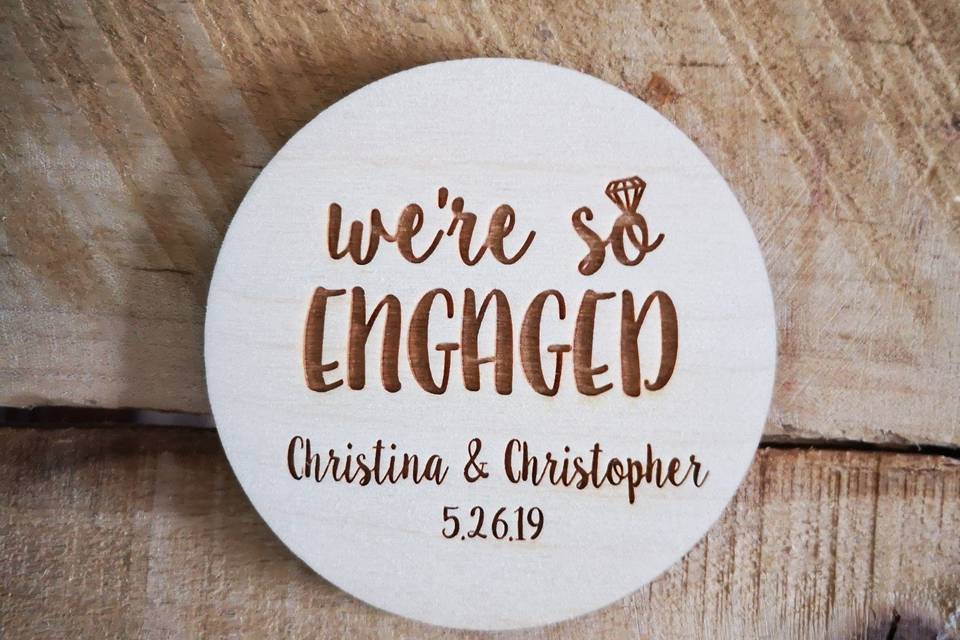 Engagement party coasters