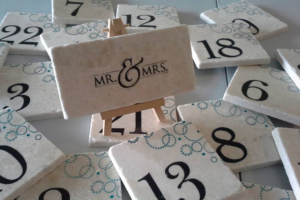 Champagne table numbers!