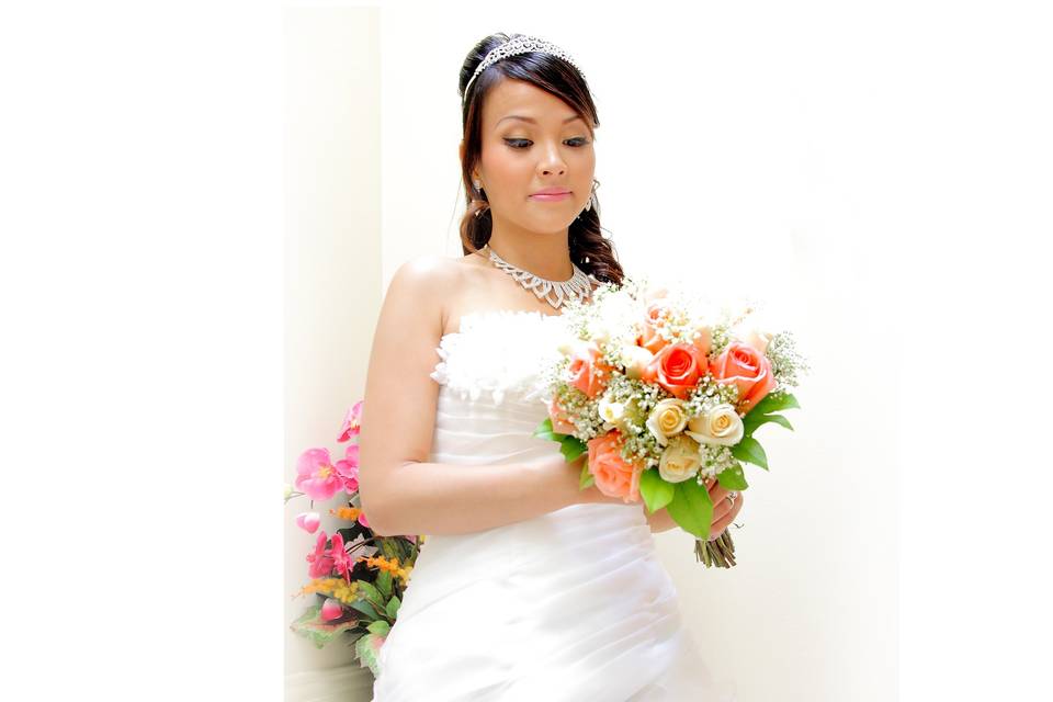 Bride with bouquet