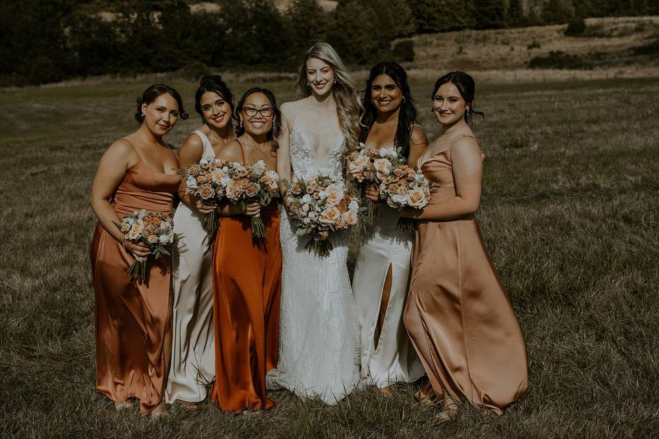 Bride and Bridesmaids