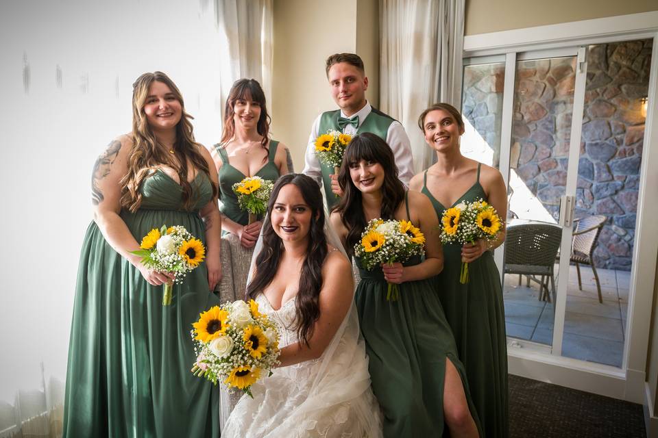 Bride and Bridesmaids