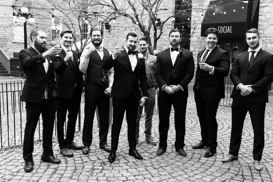 Groom with groomsmen