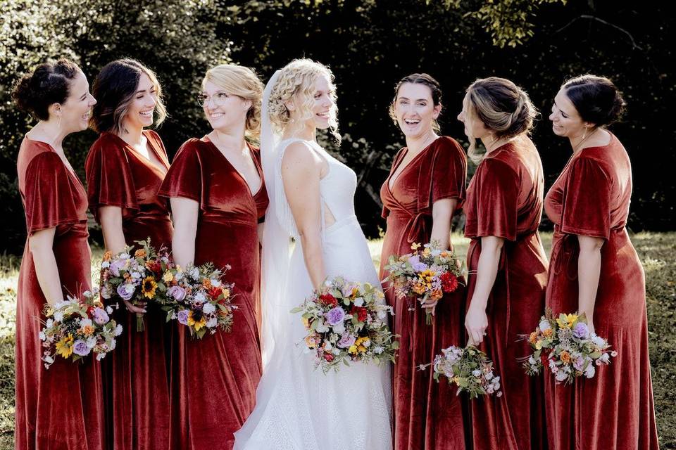 Karen with bridesmaids