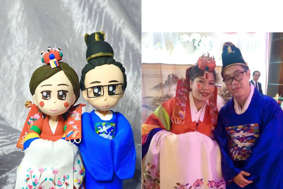 Korean wedding cake topper