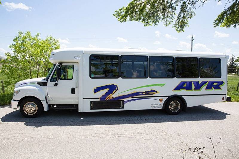 The 24-passenger shuttle bus