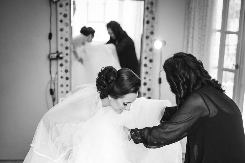 Bride getting ready