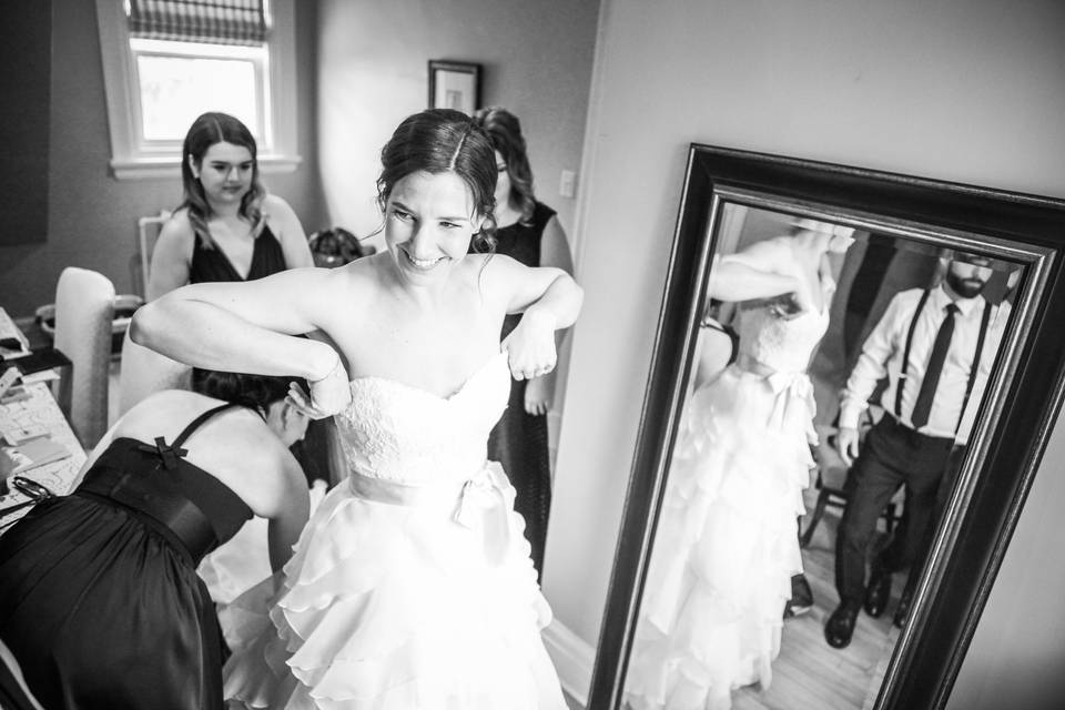 Bride getting ready