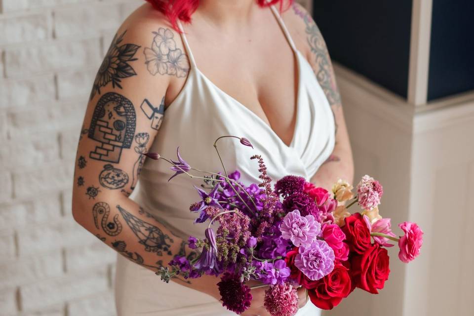 Bridal with bouquet