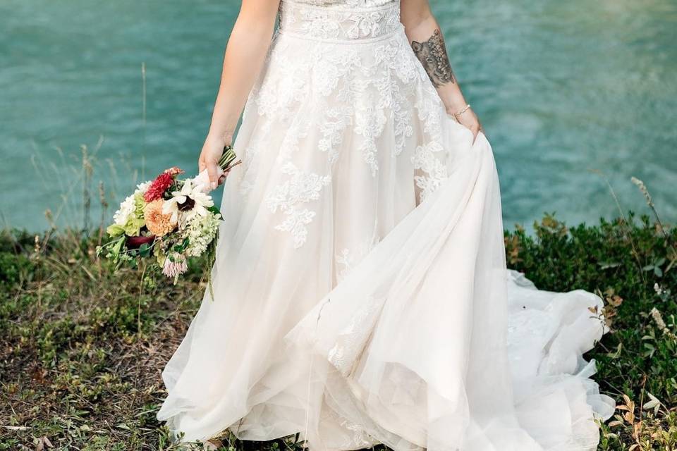 Bride and her bouquet