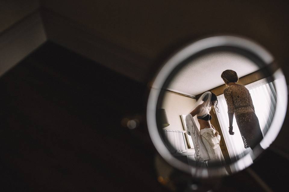 Bride getting ready