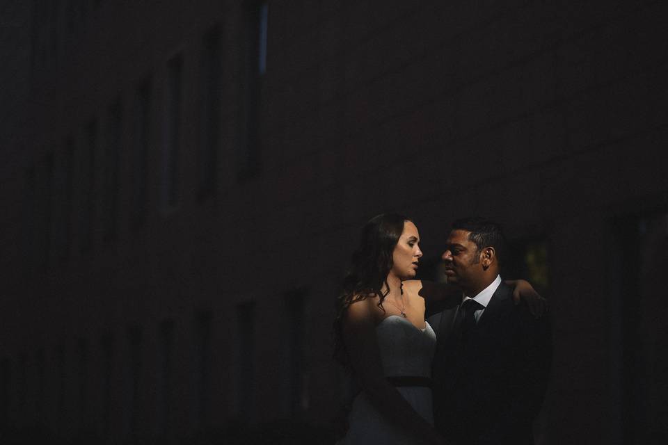 Moody wedding photo