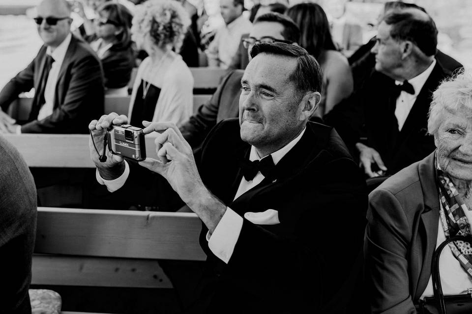 A guest taking a photo