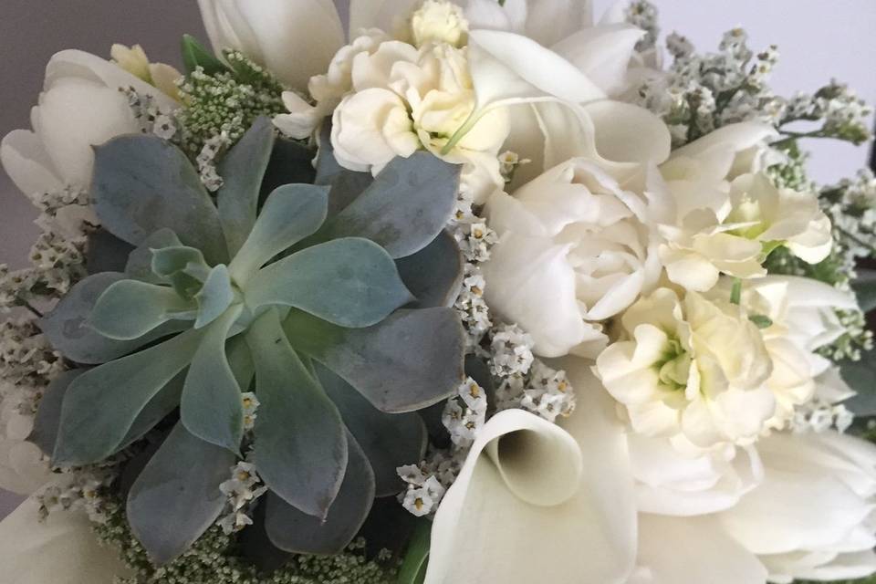 Succulent bridal bouquet