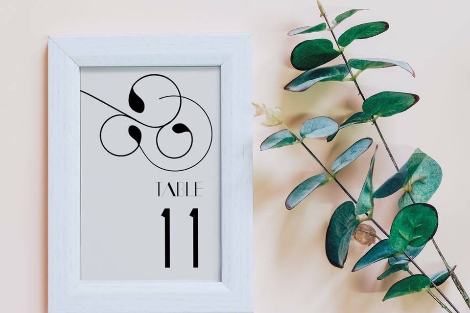 Stylized table numbers