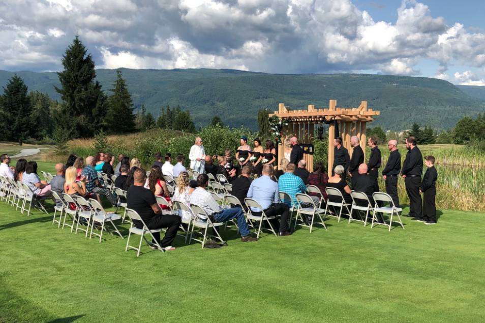 Outdoor ceremony on the green