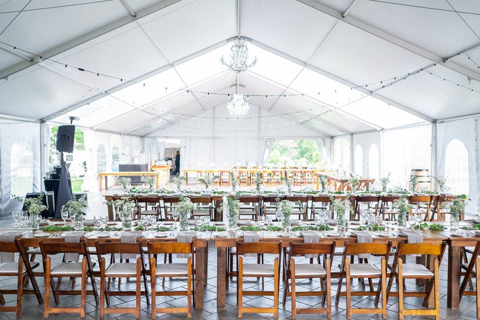 White linen reception