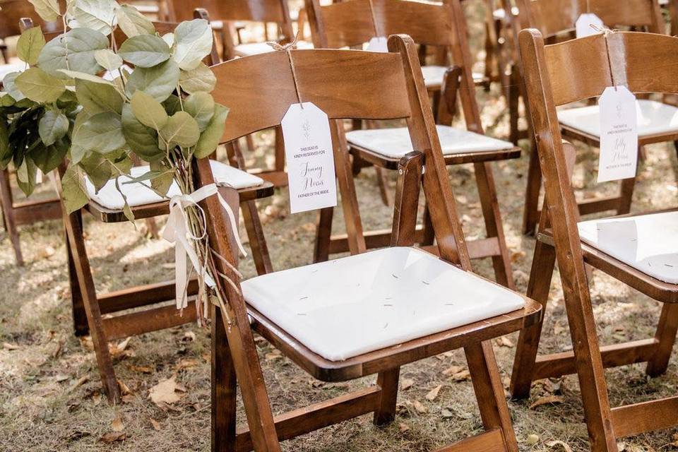 Wooden garden chairs