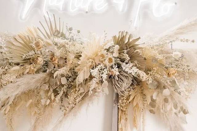 Dried floral installation
