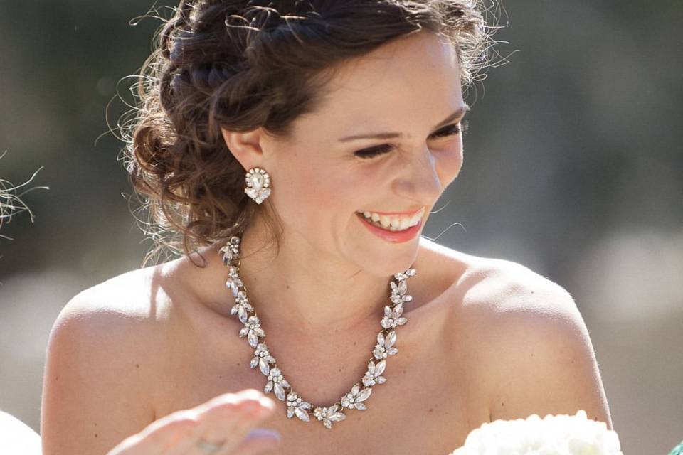 Boho updo with natural curls