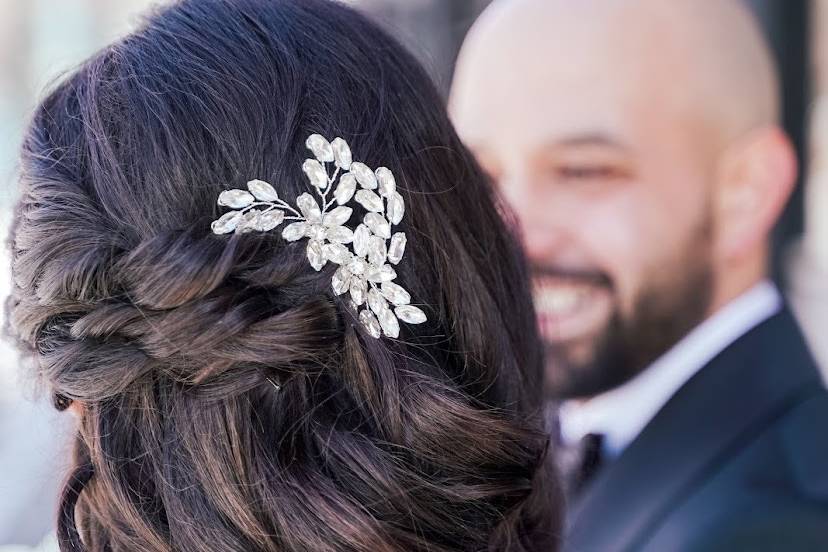 Elegant hairstyle with accessory