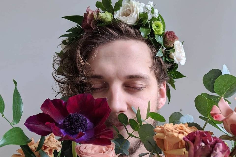 Bouquet and flower crown