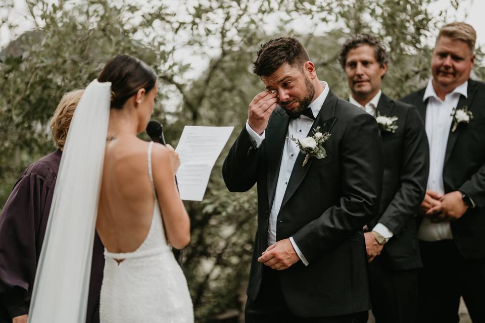 Groom Crying