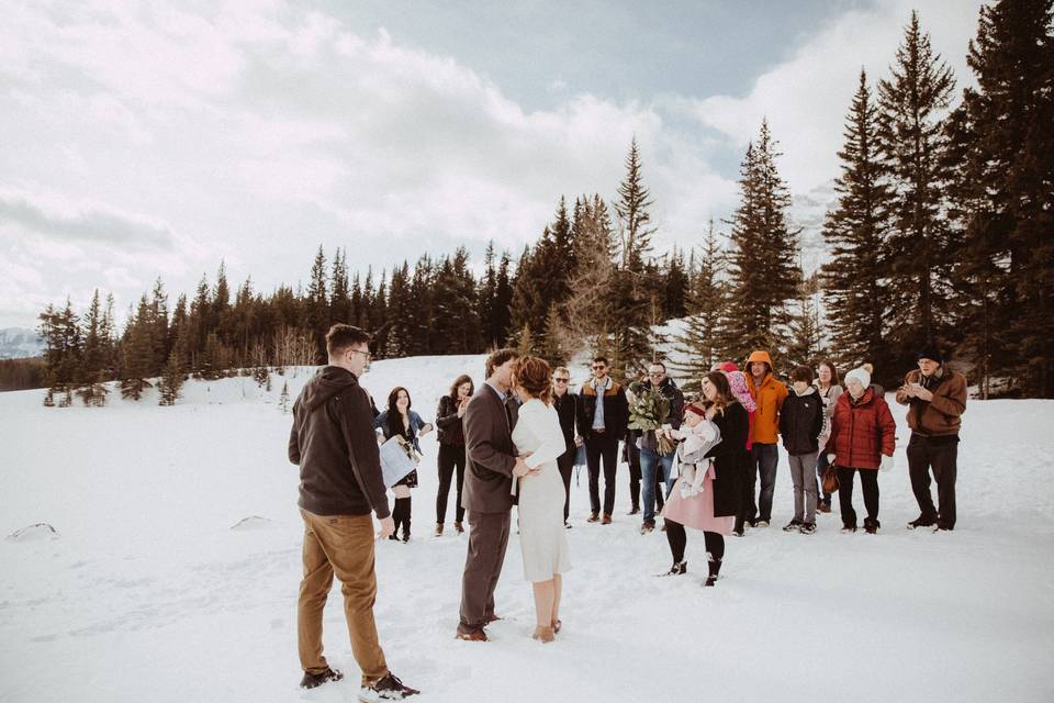 Intimate wedding in Banff
