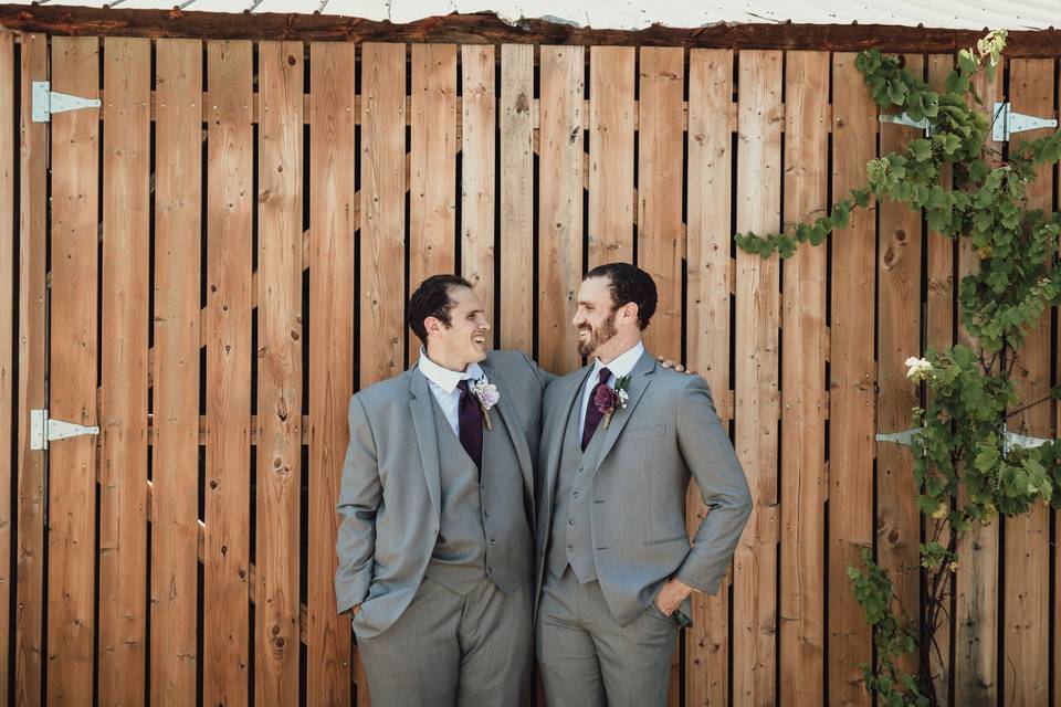 Groom and groomsman