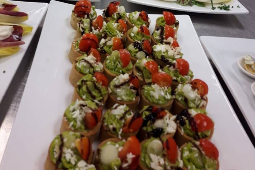 Different canape platters