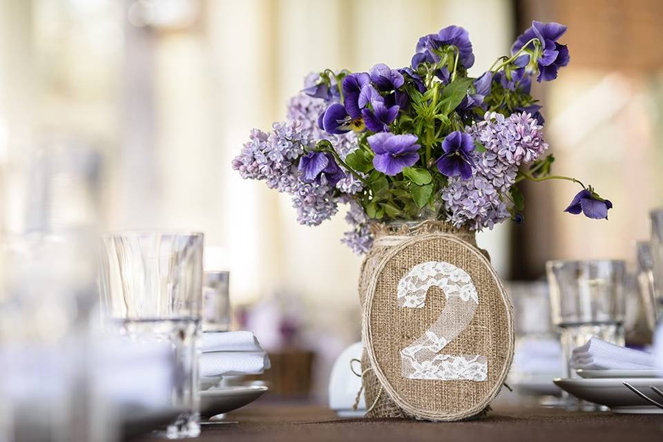 Burlap table number