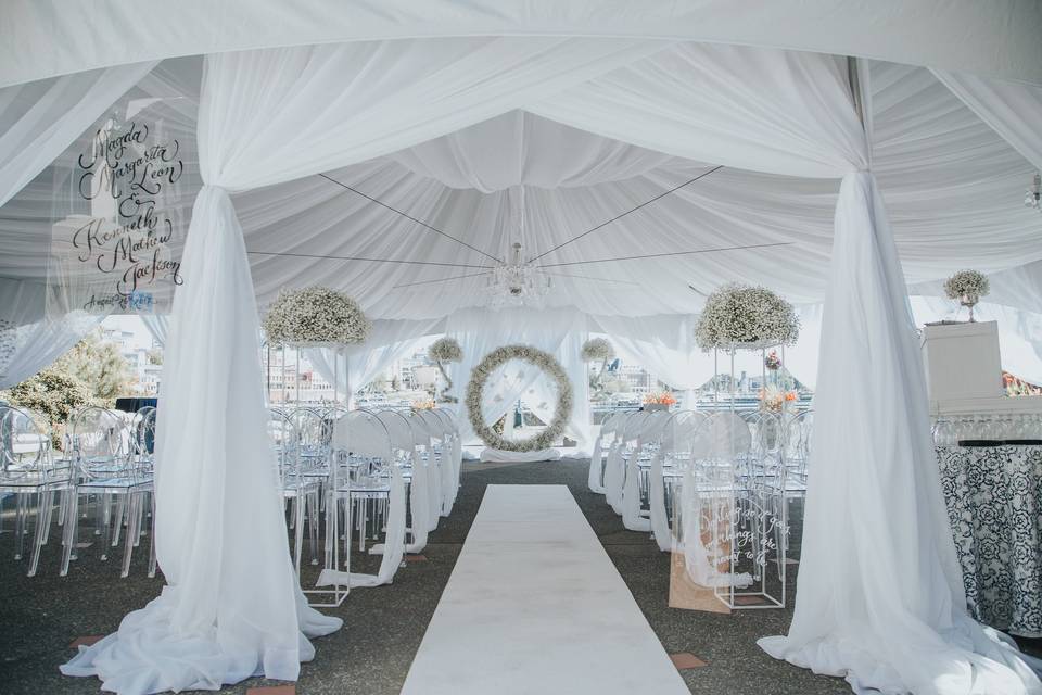 Stunning tent draping