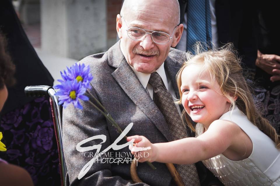 Wedding guests, flower girl