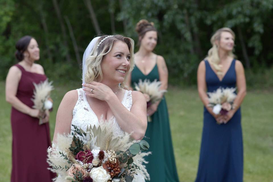 Bride and Her Bridesmaids