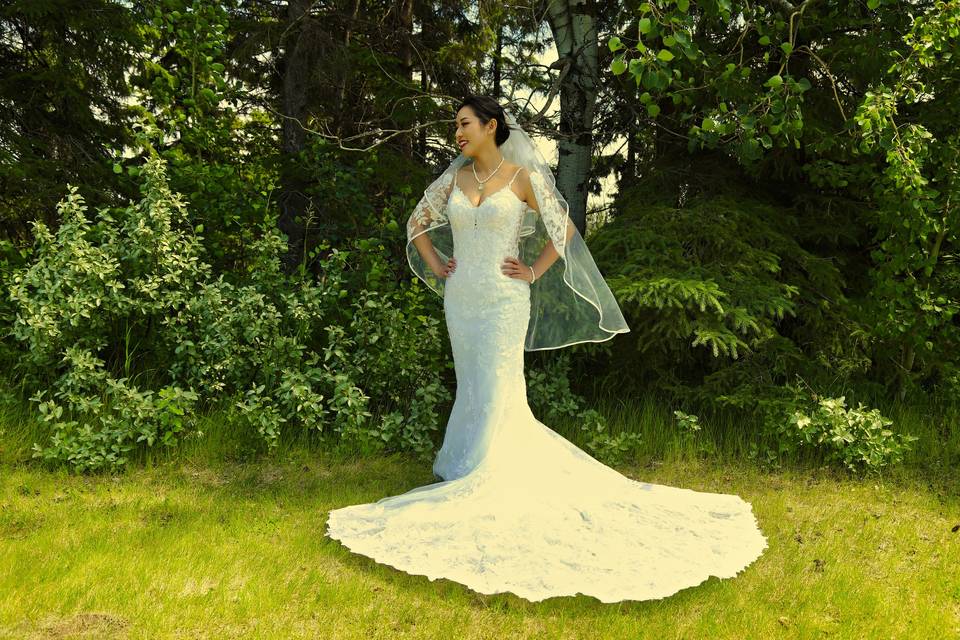Bride Posing In Nature