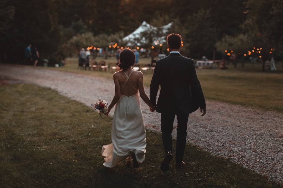 Walking to the reception