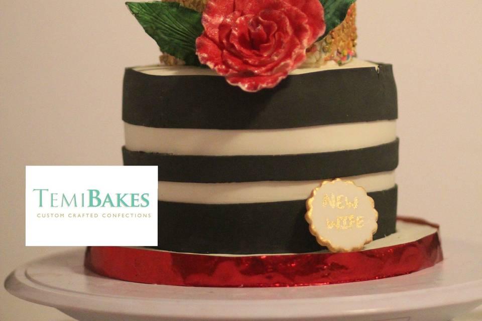 Sequins and Stripes cake