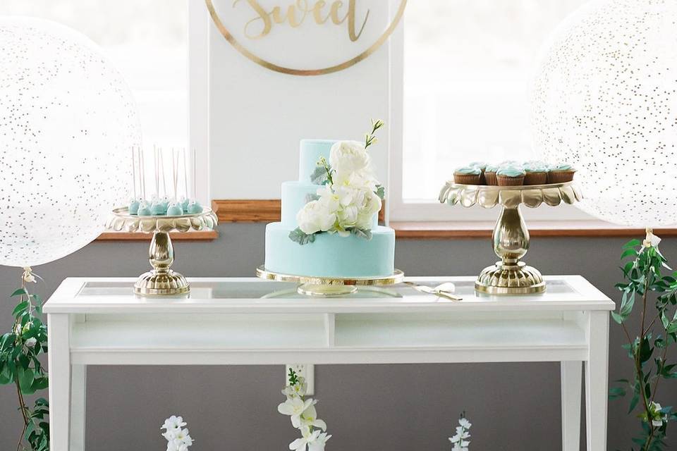 Light Blue Dessert Table