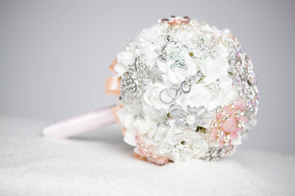 Crystal brooch bouquet