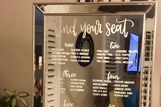 Mirror seating chart