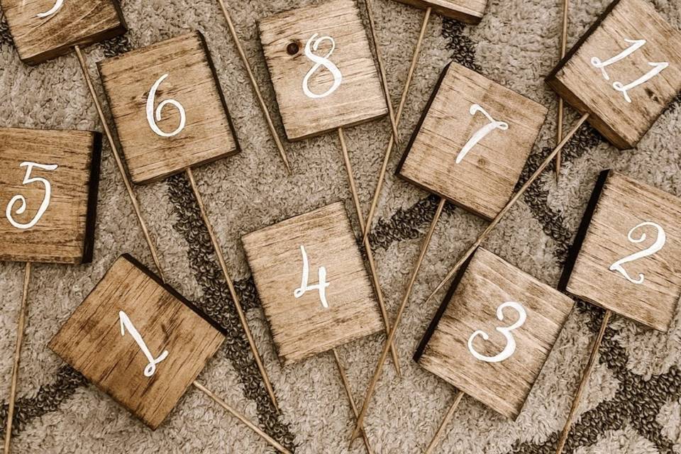 Wood Table Numbers