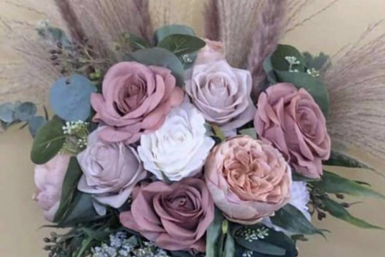 Pampas and Dusty Rose bouquet