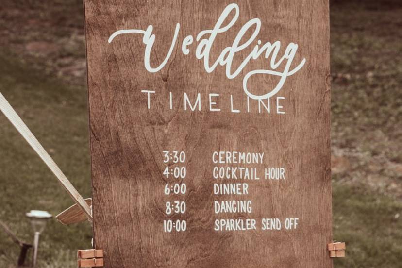 Wood Wedding Timeline
