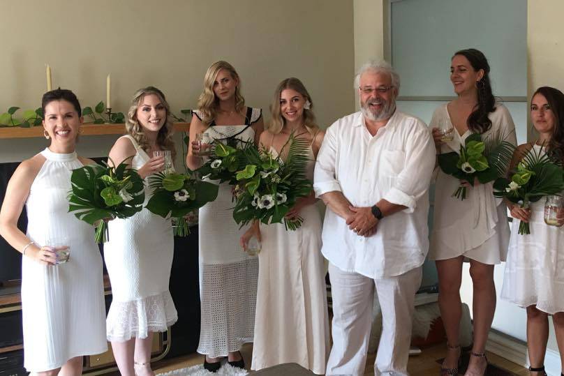 Officiant and the bridal party