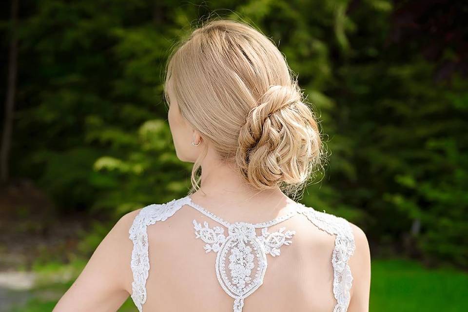 Open back lace gown