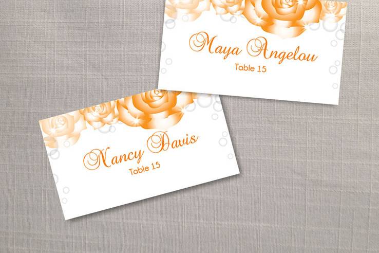 Sparkly Roses Place Cards