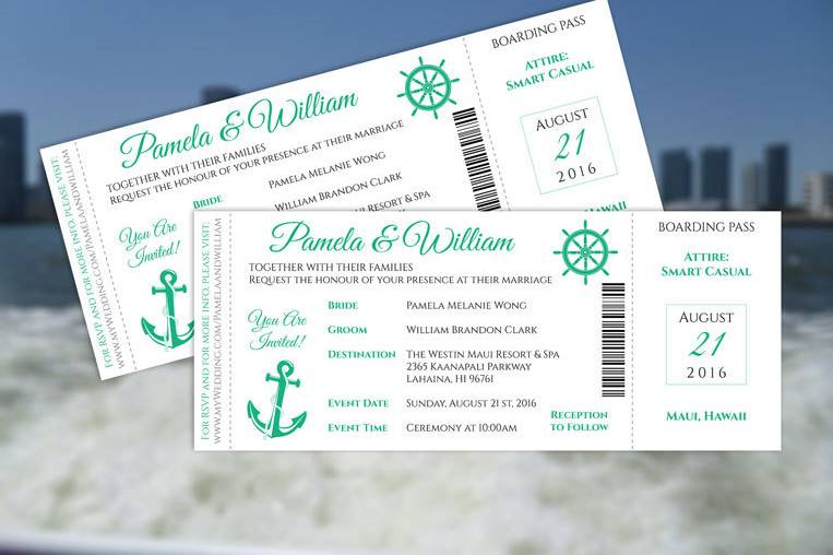 Cruise Ship Ticket Invitation